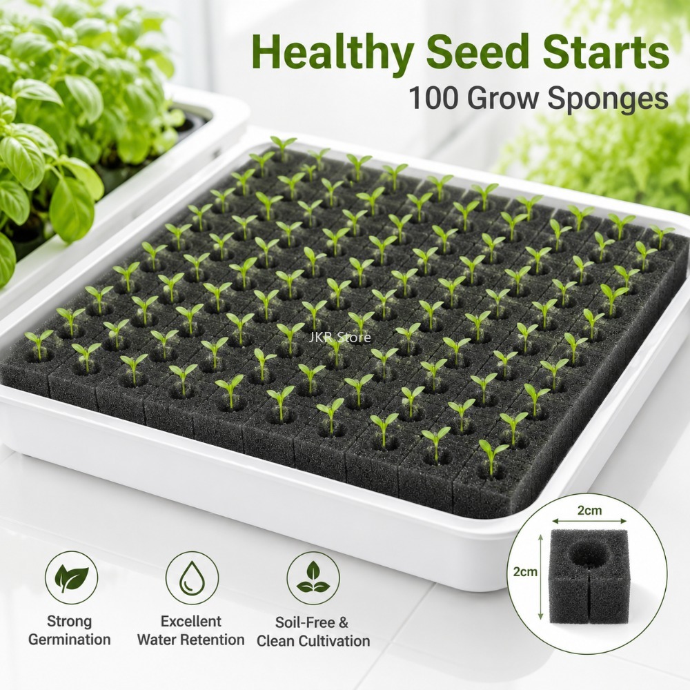 Nursery Plug Tray - 100 Peças de Esponjas Hidropônicas para
